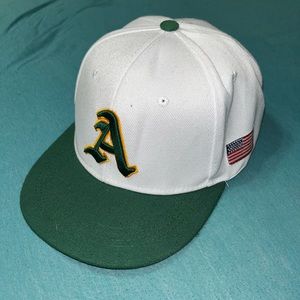 White Alternate A’s hat SnapBack with USA flag Stitching
